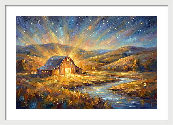 Barn Landscape At Dusk