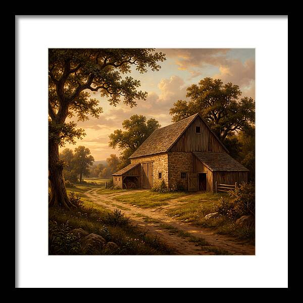 Barn Landscape At Dusk