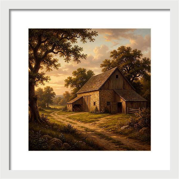 Barn Landscape At Dusk