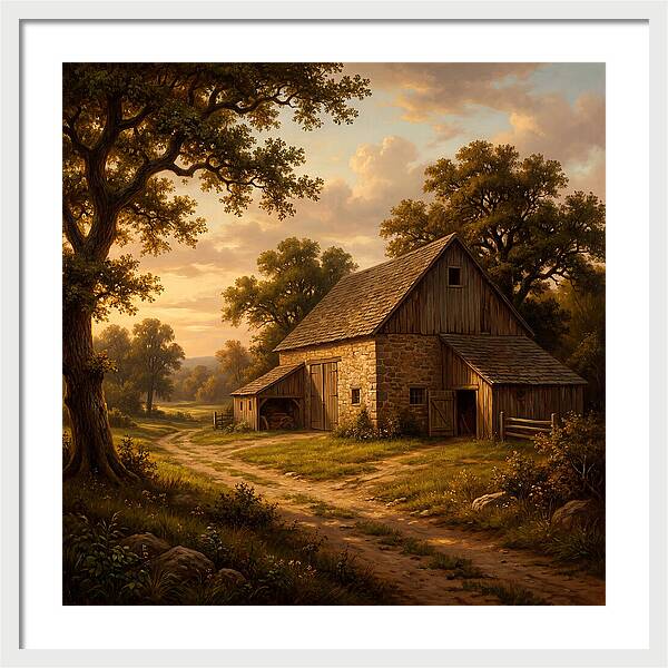 Barn Landscape At Dusk