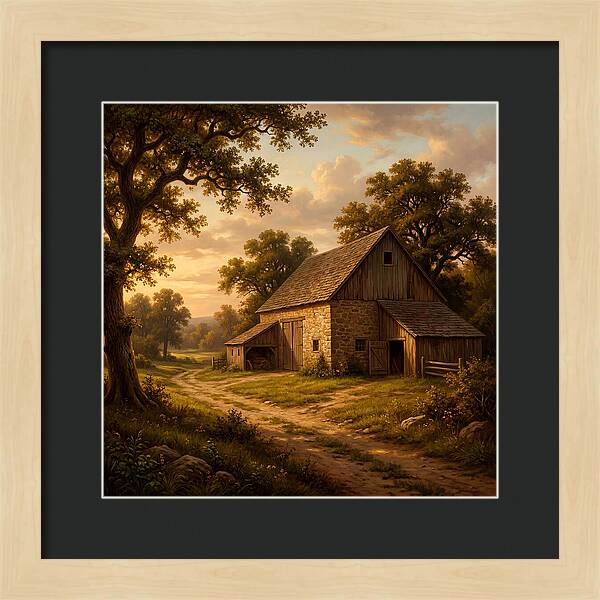 Barn Landscape At Dusk