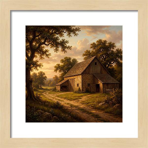 Barn Landscape At Dusk