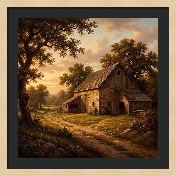 Barn Landscape At Dusk