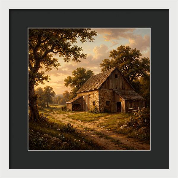 Barn Landscape At Dusk