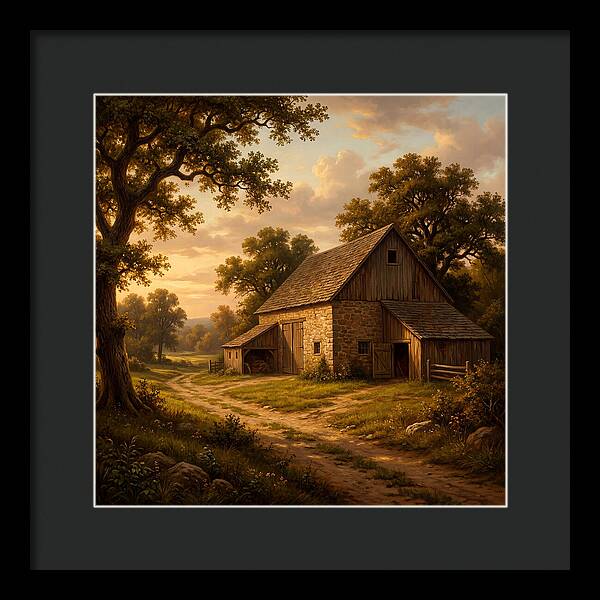 Barn Landscape At Dusk