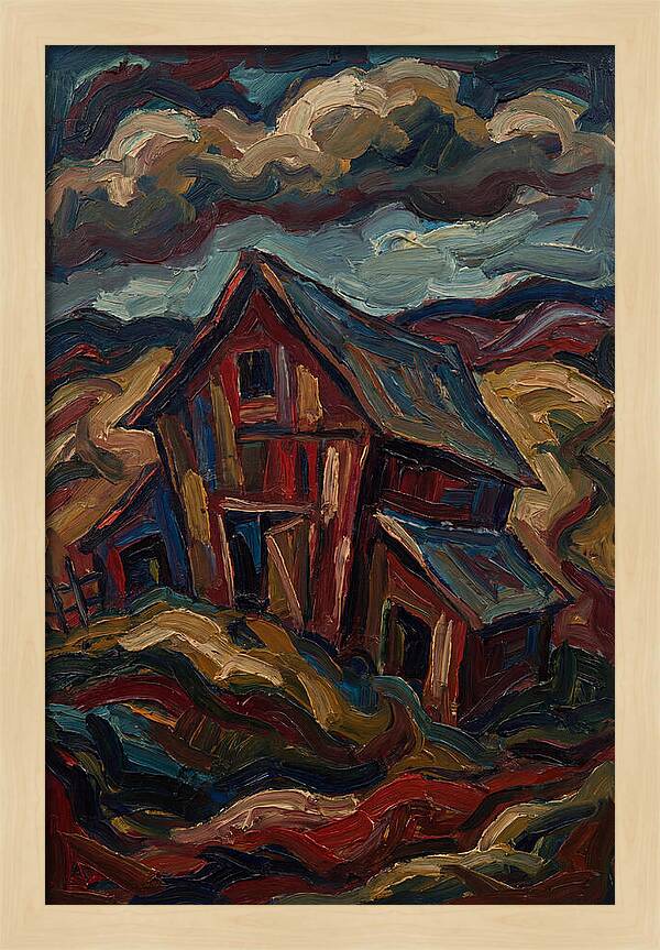 Barn Landscape In Expressionist Style