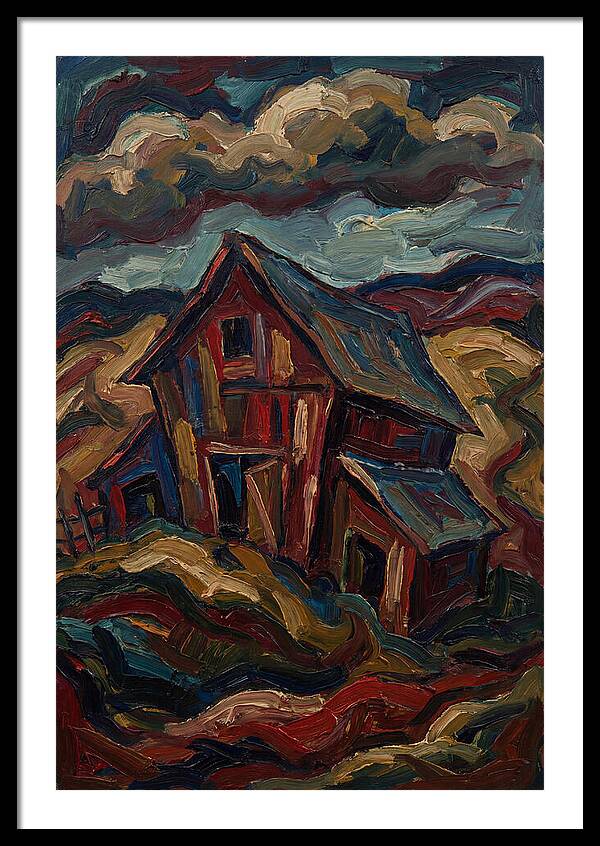 Barn Landscape In Expressionist Style