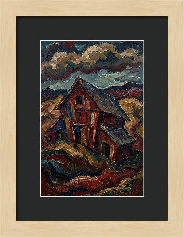 Barn Landscape In Expressionist Style