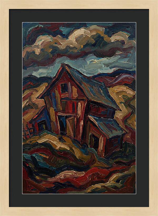 Barn Landscape In Expressionist Style