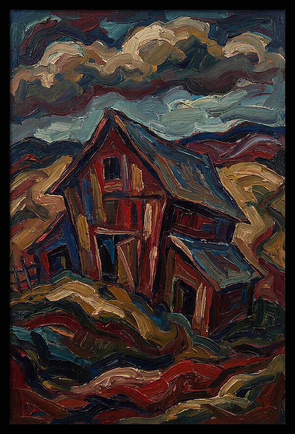 Barn Landscape In Expressionist Style