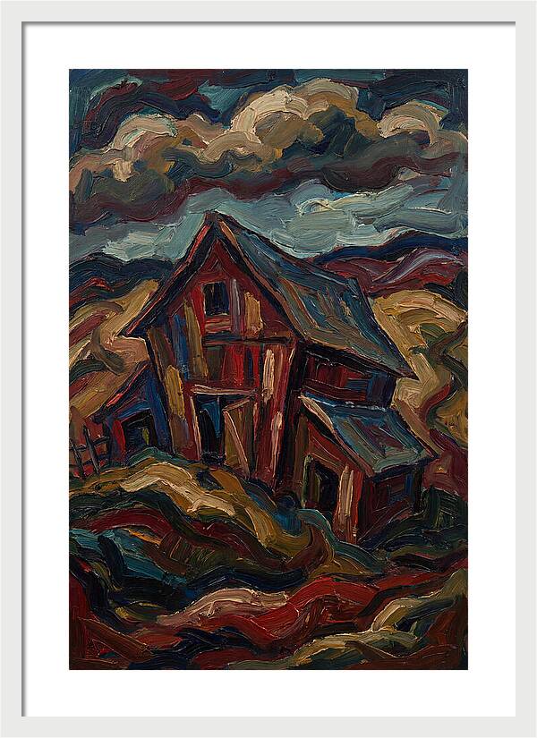 Barn Landscape In Expressionist Style