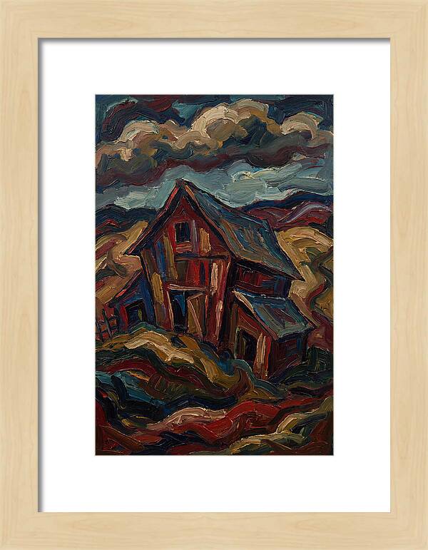Barn Landscape In Expressionist Style
