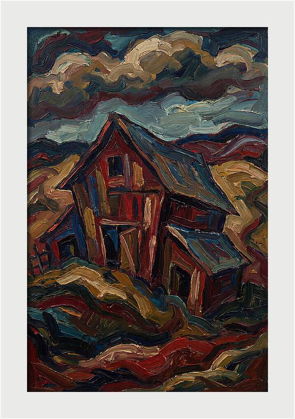 Barn Landscape In Expressionist Style