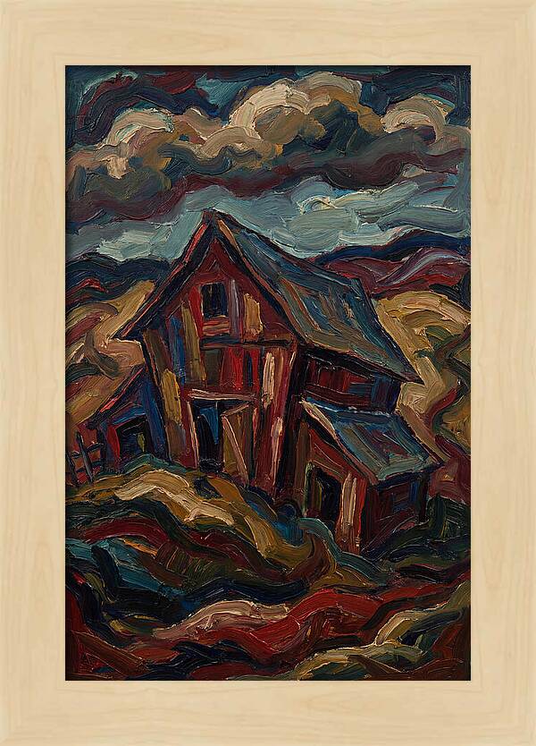 Barn Landscape In Expressionist Style