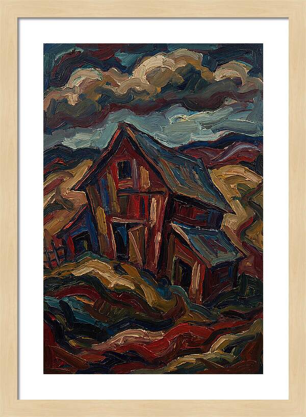 Barn Landscape In Expressionist Style