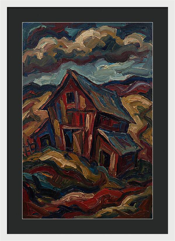 Barn Landscape In Expressionist Style