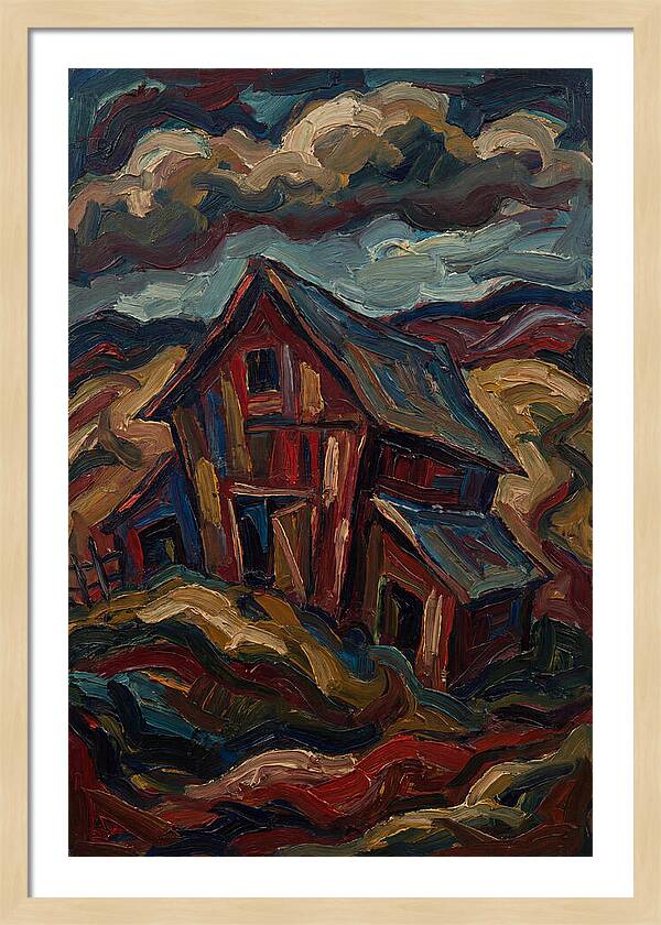 Barn Landscape In Expressionist Style