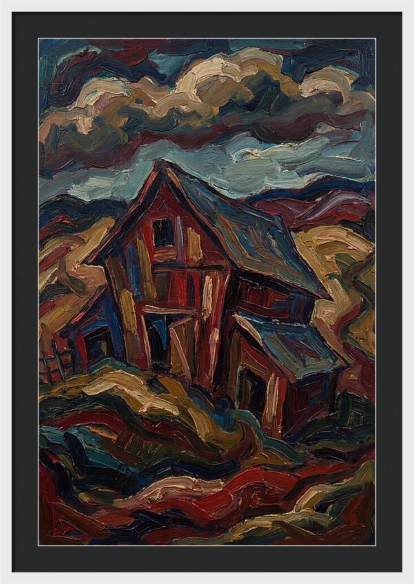 Barn Landscape In Expressionist Style