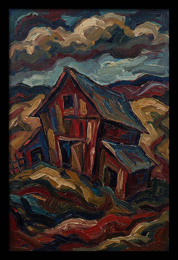 Barn Landscape In Expressionist Style