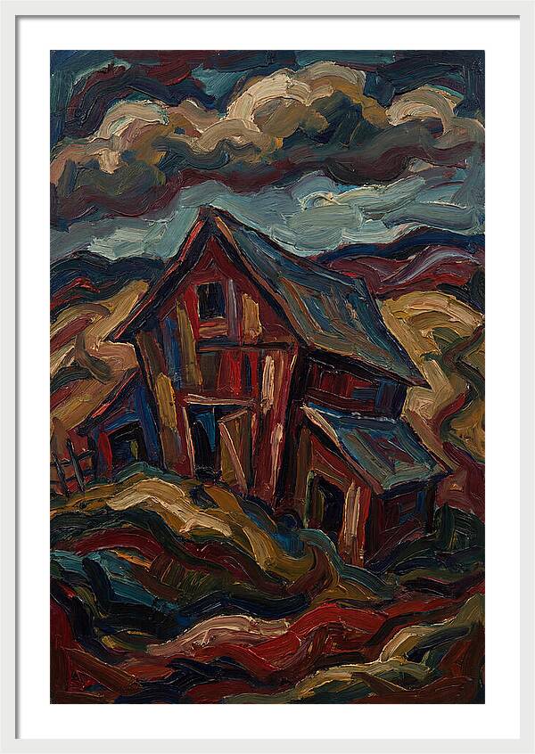 Barn Landscape In Expressionist Style
