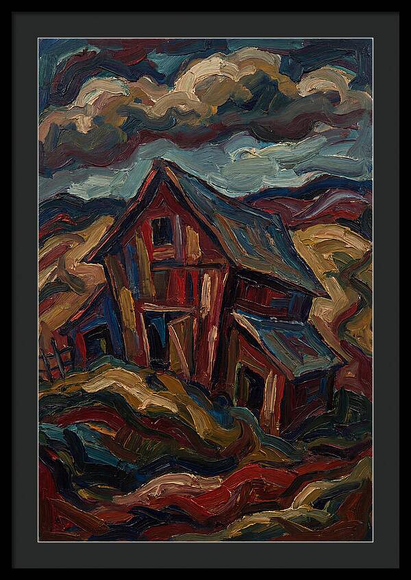 Barn Landscape In Expressionist Style