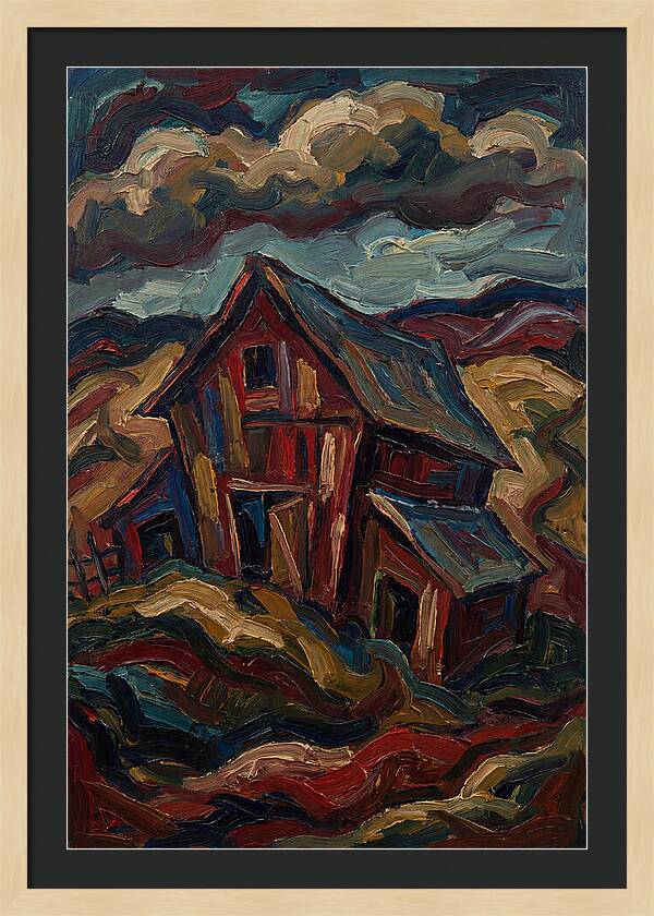 Barn Landscape In Expressionist Style
