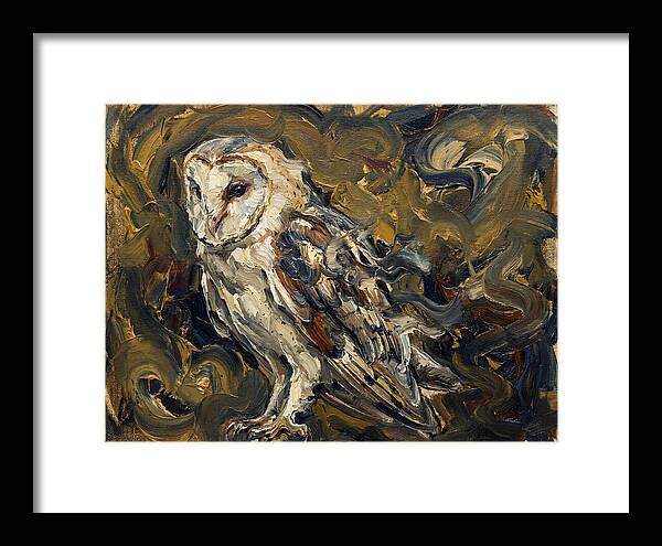 Barn Owl In Expressionist Style