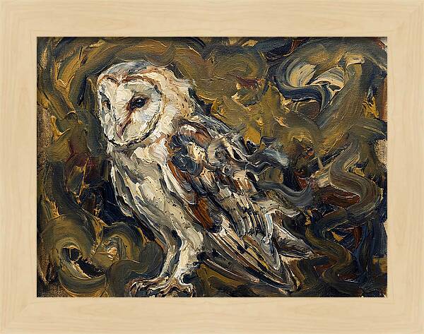 Barn Owl In Expressionist Style