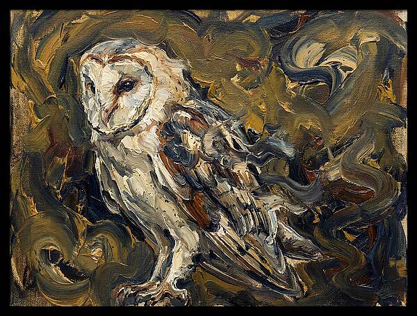 Barn Owl In Expressionist Style
