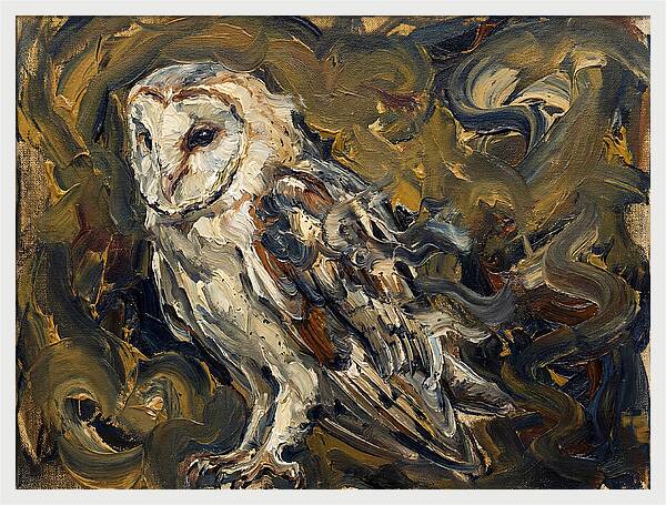 Barn Owl In Expressionist Style