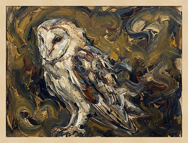 Barn Owl In Expressionist Style