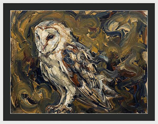 Barn Owl In Expressionist Style