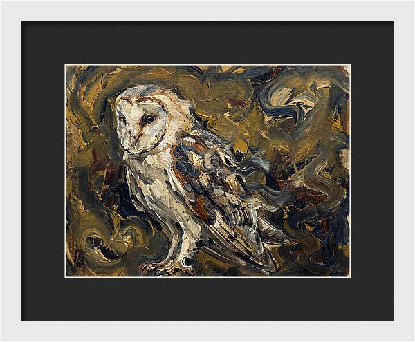 Barn Owl In Expressionist Style