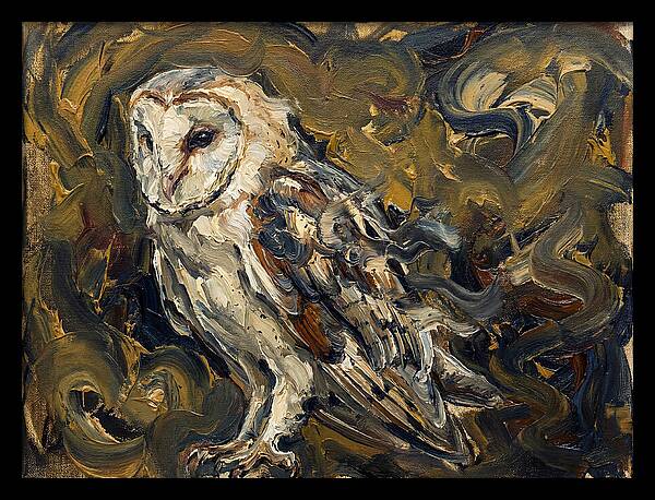 Barn Owl In Expressionist Style