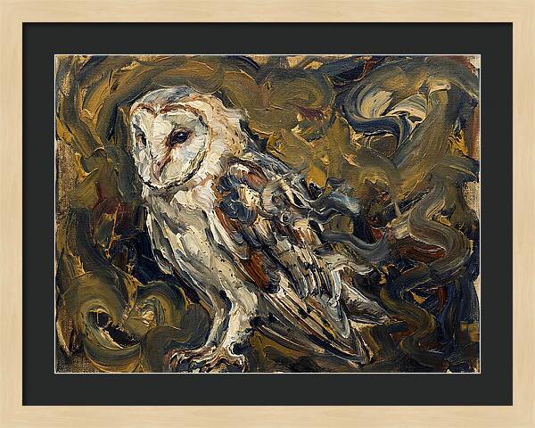 Barn Owl In Expressionist Style