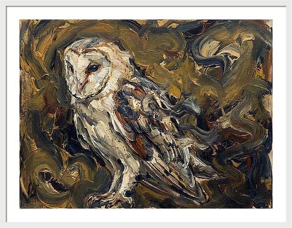Barn Owl In Expressionist Style