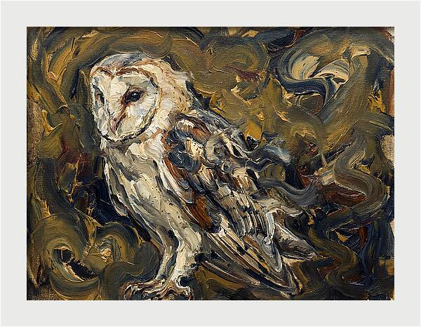 Barn Owl In Expressionist Style