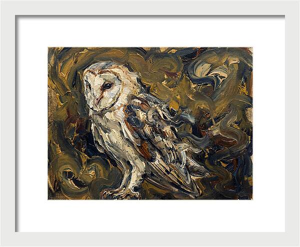 Barn Owl In Expressionist Style