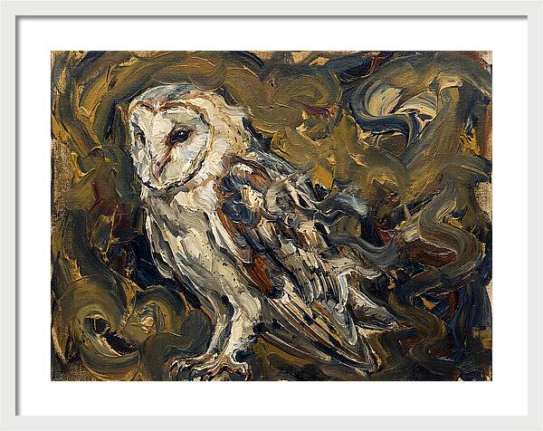 Barn Owl In Expressionist Style