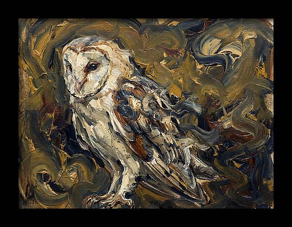 Barn Owl In Expressionist Style