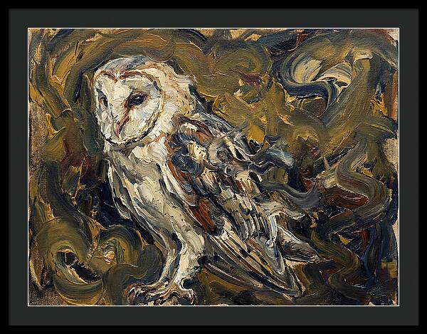 Barn Owl In Expressionist Style