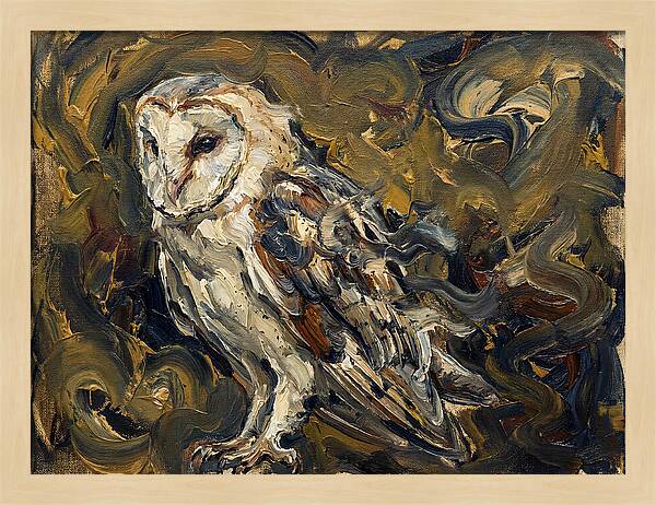 Barn Owl In Expressionist Style