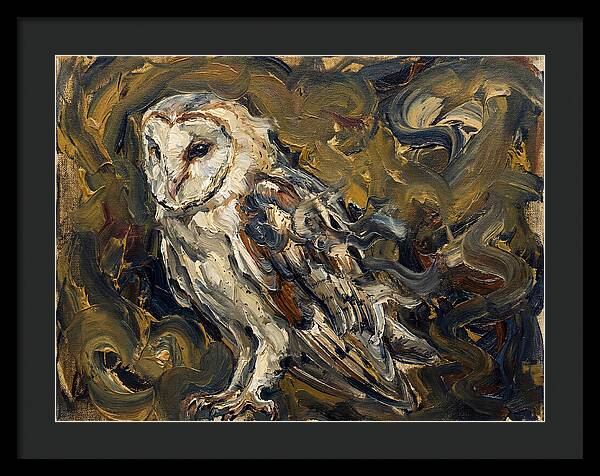 Barn Owl In Expressionist Style