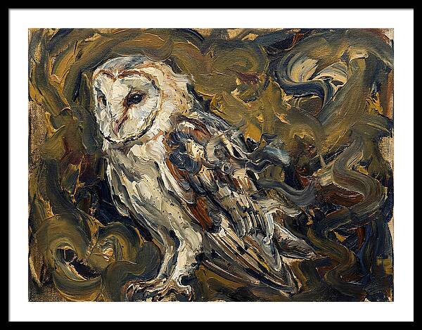 Barn Owl In Expressionist Style