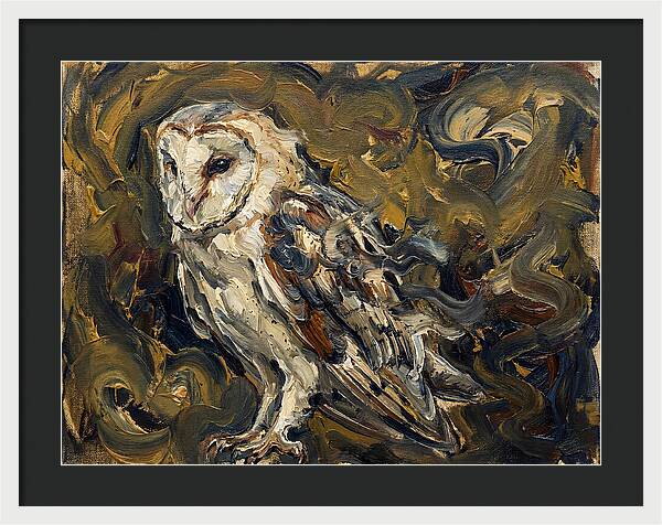 Barn Owl In Expressionist Style
