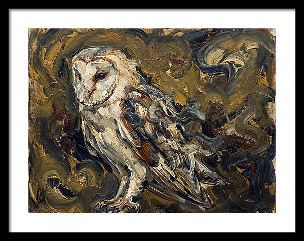 Barn Owl In Expressionist Style