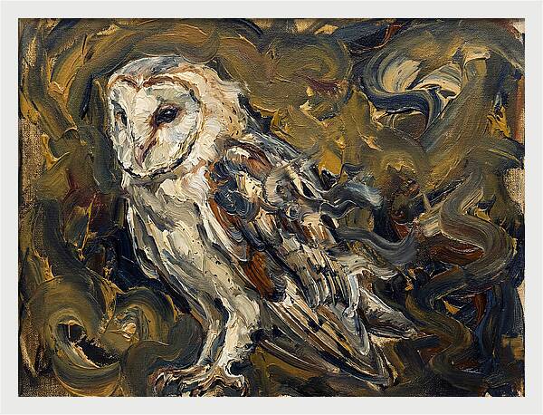 Barn Owl In Expressionist Style