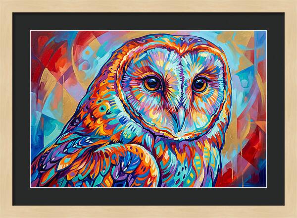 Barn Owl In Vibrant Colors