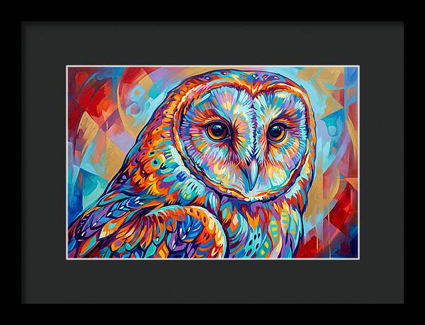 Barn Owl In Vibrant Colors