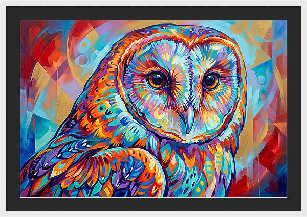 Barn Owl In Vibrant Colors